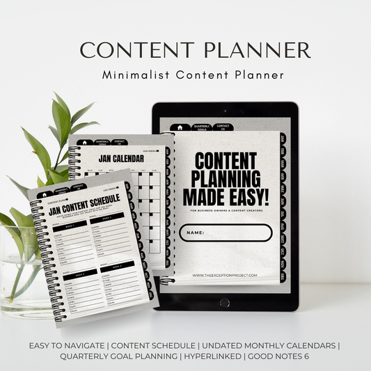 Content Planning Made Easy- Digital Planner
